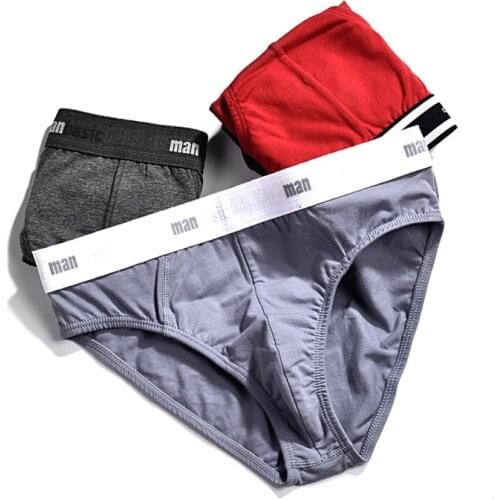 Mens Briefs in Cotton Mid Rise Plus Size Mens Underwear Briefs Panties sexy Panties calzoncillos hombres M L XL 2XL