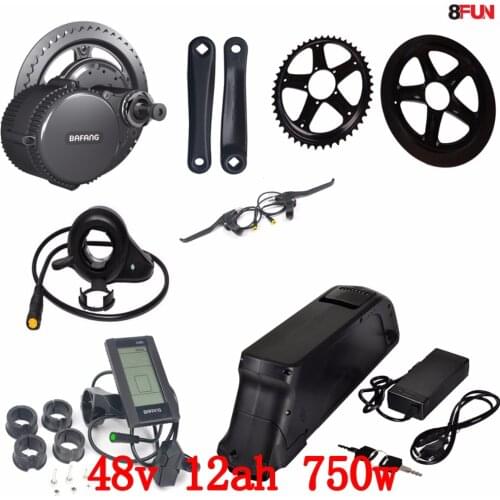 Bafang BBS02 48V 750W electric bike motor 8Fun mid drive electric bicycle conversion kit with 48v 12ah li-ion battery