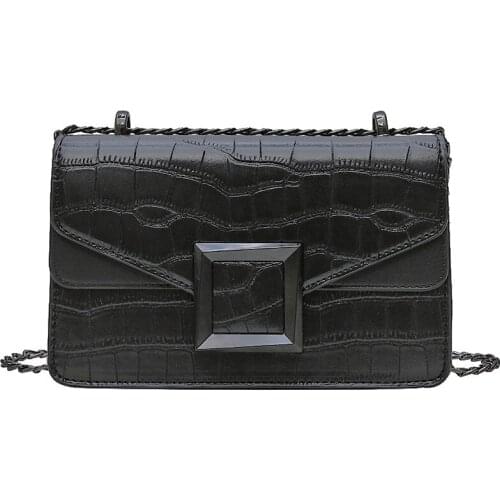 2021 NEW Stone Pattern PU Leather Crossbody Bags For Women Small Shoulder Simple Bag Female Luxury Chain Handbags And Purses