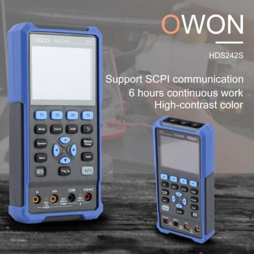 HDS242S Handheld Multifunctional Portable Oscilloscope Multimeter Oscillometer Signal Source 3-in-1 Detector for Engineering