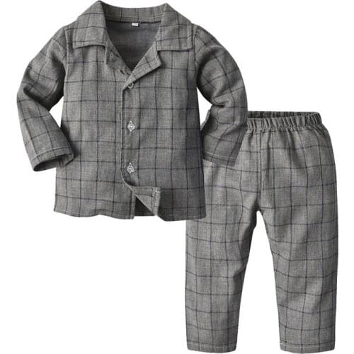 Spring and autumn Childrens pajamas set Baby suit Kids Clothes Toddler Boys Girls cotton printing Tops Pants Set home Wear