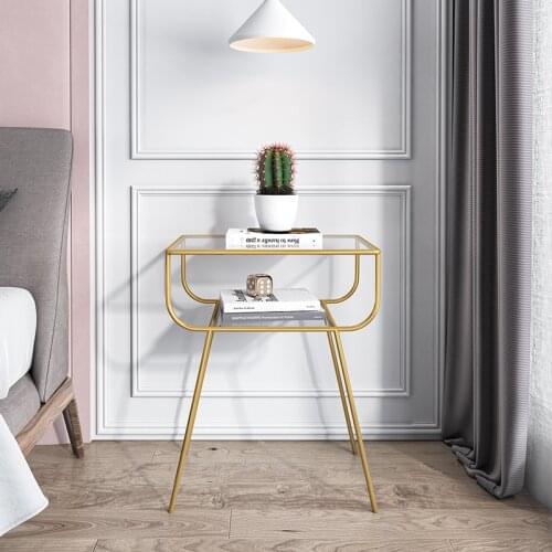Nightstands Modern bedside table bedroom furniture iron side table nordicsofa corner storage cabinet small table Bedside cabinet