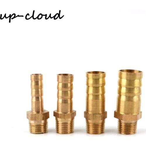 5pcs Brass 1/8" to 6mm 8mm 10mm 12mm Male Thread Straight Connector Gas Connector Aquarium Air Pump Hose Water Pump Pipe Adapter