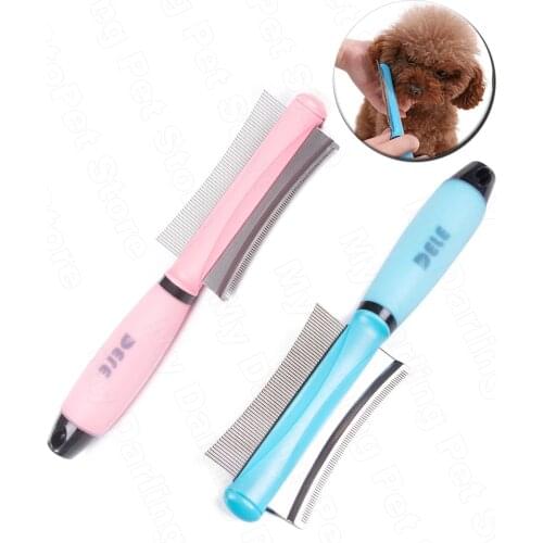 Pet Hair Comb for Dog Cat Yokie Puppy Pets Comb Brush Dog Hair Remover Double-sided Easy Deshedding Brush Pet Grooming Tool