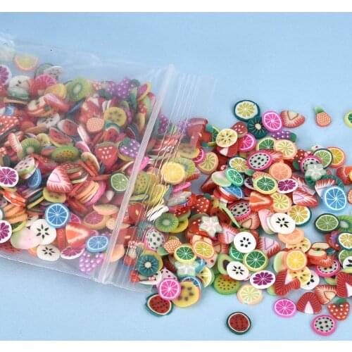 1000pcs/Pack Clay Resin Filling Mixed Fruit Leaf Flower Pattern Colorful Filler For DIY Epoxy Resin Jewelry Tool Nail Decoration