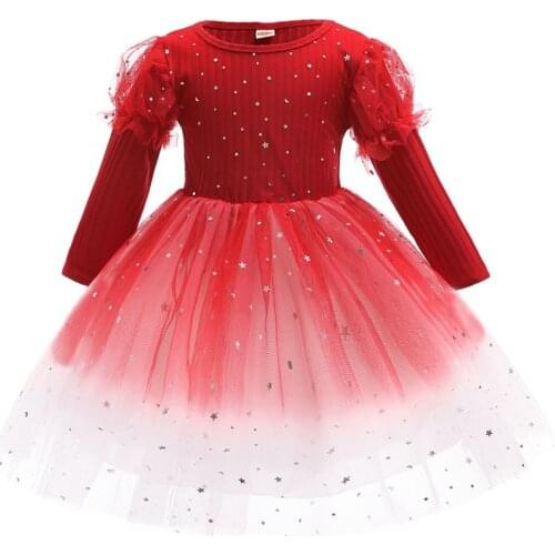 Christmas Dresses for Girls Long Sleeve Princess Party Wedding Dress Costume for Childrens Clothing Kids Dress for New Year