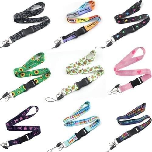 BH1000 Blinghero Cartoon Sunflower Star Avocado Lanyard Keys Phone Holder Funny Neck Strap Keyring DIY Remove Buckle Lanyard