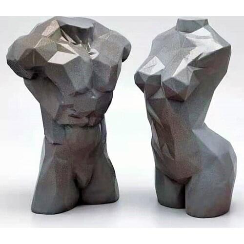 Silicone candle mold geometry woman bust diy design resin plaster model kitchen making iced chocolate cake decoration tool