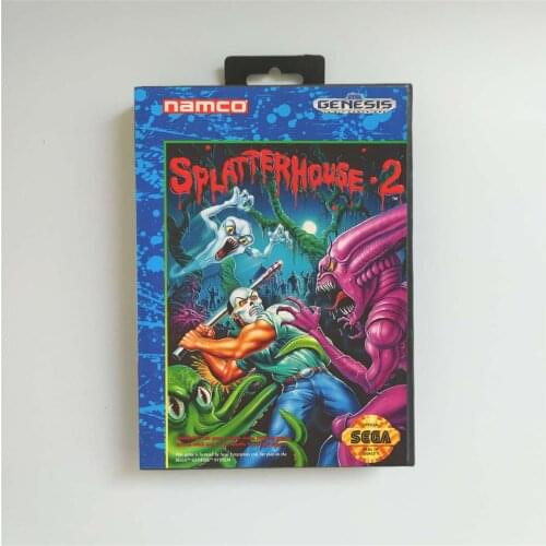 Splatterhouse 2 - USA Cover With Retail Box 16 Bit MD Game Card for Sega Megadrive Genesis Video Game Console
