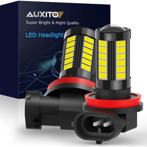 AUXITO 2x H11 H8 LED Fog Light Bulb No Error 9005 9006 Led Fog Lamp For Honda Civic CRV Hrv Toyota VW Golf Mercedes benz Kia