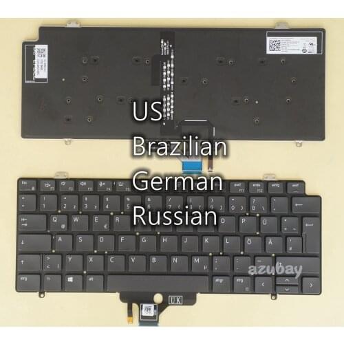US Brazilian German Russian Keyboard for DELL Latitude 7410, 7410 2-in-1, 14 7410 2-in-1, 0GMM47 0HTPX2 0RR5WC 0H39FF Backlit