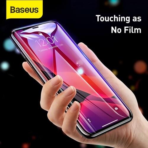 Baseus Tempered Film 2Pcs 0.3mm Glass Full-Screen Thin Curved Screen Film Anti Blue-ray Glass Film For iPhone 11 Pro Max XR