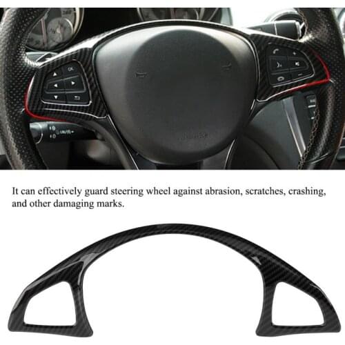 1PC hot 32 * 10cm Carbon Fiber Style Car Steering Wheel Frame Trim for Mercedes-Benz C E GLC Class W205 W213 X253