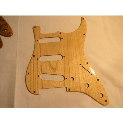 1PCS natural wood color solid Ailanthus wood GUITAR Pickguard SSH #4171