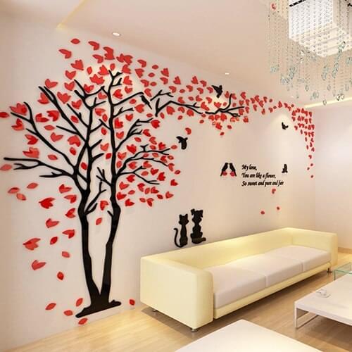 Couple Tree 3D Sticker Acrylic Stereo Wall Stickers Home decor Living Room Bedroom Sofa Decorative art Creative