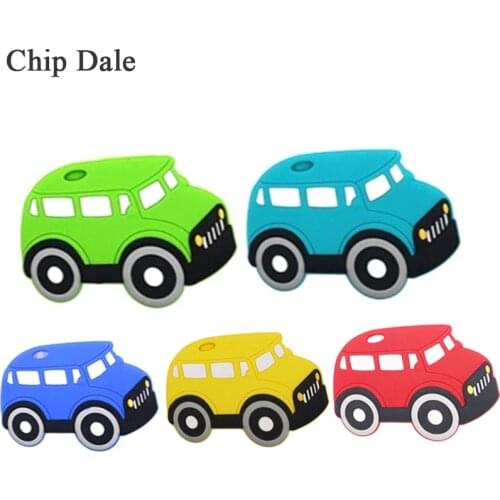 Chip Dale 5pcs Cute Silicone Car Teether Food Grade Silicone Baby Teethers Baby Molar Stick for Newborn DIY Baby Nursing Gift