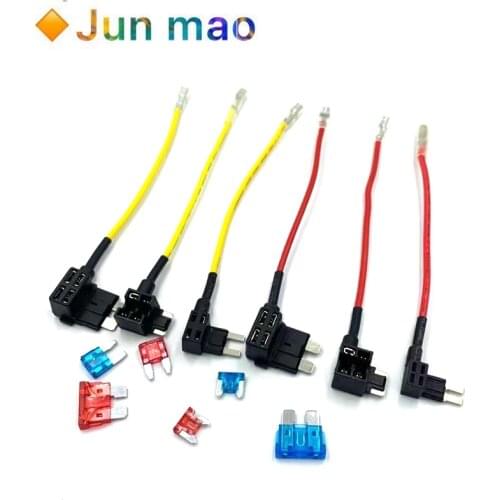 12V MINI SMALL MEDIUM Size Car Fuse Holder Add-a-circuit TAP Adapter with 10A Micro Mini Standard ATM Blade Fuse