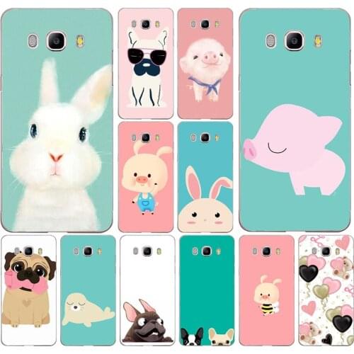 201 Lovely Cartoon Animal Dog Pig Rabbit Soft Silicone Tpu Cover phone Case for Samsung j3 j5 j7 2016 2017 j330 j2 j6 Plus 2018