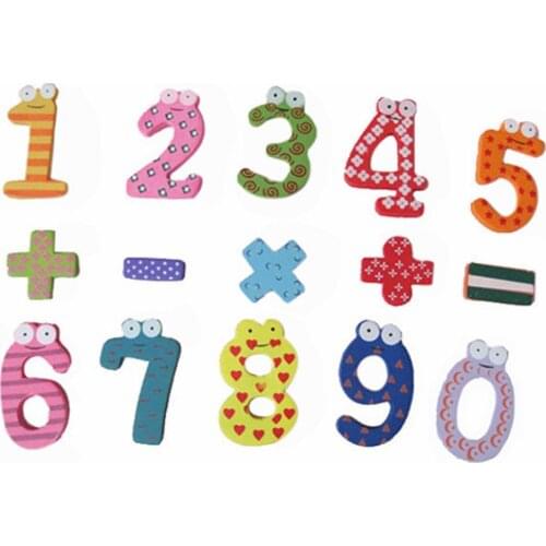Wooden Numeric Symbol Fridge Magnets Kids Educational Maths Toy Refrigerator Magnet