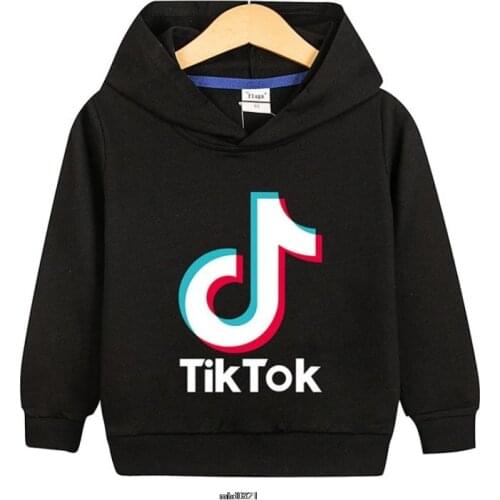 Tik Tok Childrens Clothes Pure Cotton T Shirts Baby Girls Boys Long Sleeve Hoodies Kids Sweatshirts