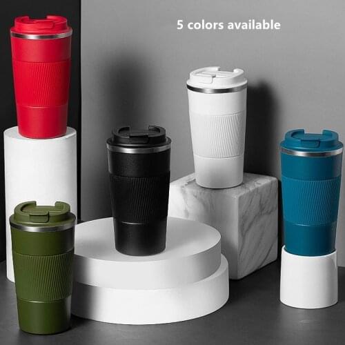 Double Stainless Steel Water Bottles Coffee Cup Thermos Mug with Non-slip Case Car Vacuum Flask Travel Insulated Bottle with Lid