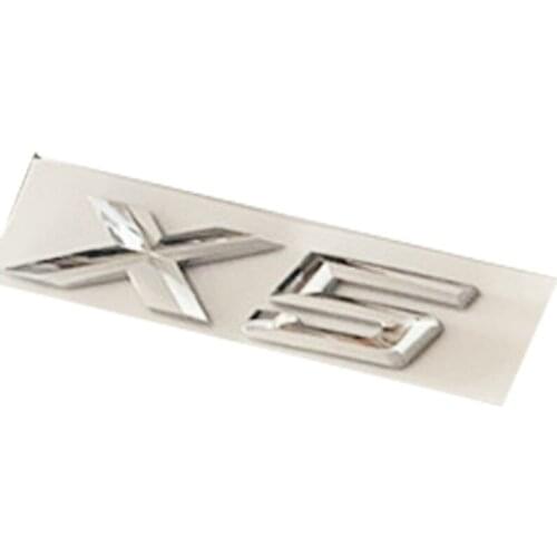 Letter Number Emblem for BMW X5 Trunk Model Name Badge Car Styling Refitting Sticker Chrome Silver