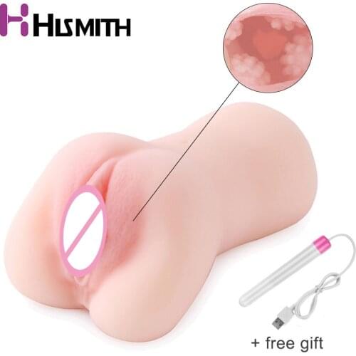 HISMITH Pocket Pussy Real Vagina Male Masturbators Lifelike Soft Silicone Flexible Realistic Artificial Vagina Sex Toys Men Toys