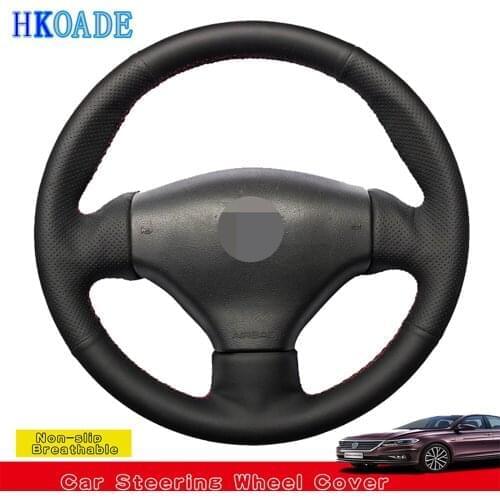 Car Products DIY Artificial Leather Car Accessories Steering Wheel Cover For Peugeot 206 1998-2005 206 SW 2003 2004 2005 206