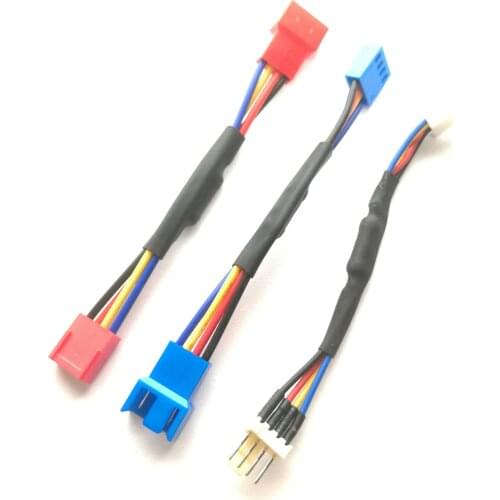 Computer 4Pin CPU Cooler Fan PWM Deceleration Power Cable Temperature Control Speed Drop Wire for PC Fan 3pcs/set
