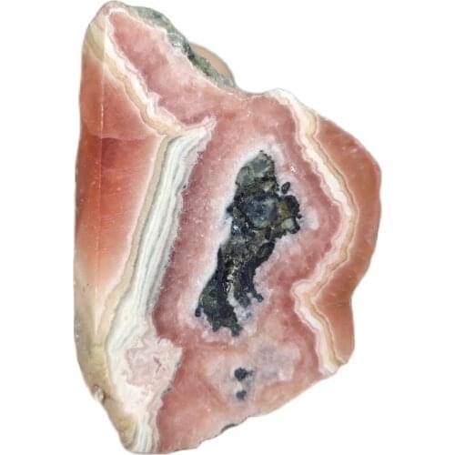 Beautiful 1pcs Natural Raw Rhodochrosite Slice Quartz Crystals Specimens Rock Healing Home Decoration Natural Quartz Crystals