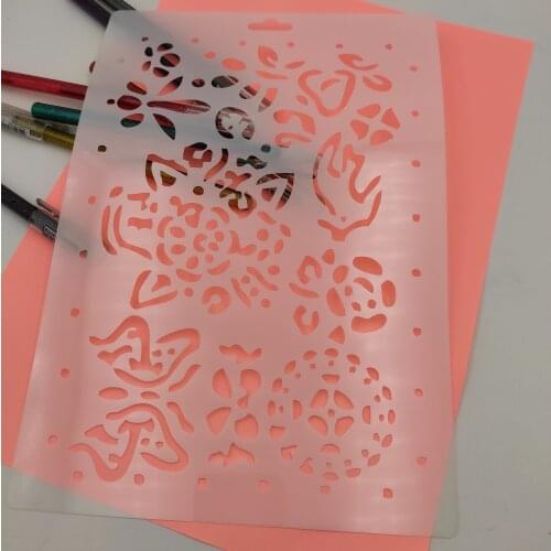 Ribbon droplets plastic mold shield DIY cake scrapbook stencils hollow Embellishments printing lace ruler Valentines Day