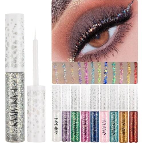 Hot! 16 Colors Liquid Eyeliner Golden Red Blue Eyeliner Shiny Eyes Flash Waterproof Long-lasting Durable Makeup Eyeliner