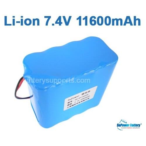 SuPower 7.2V 7.4V 8.4V 18650 11.6Ah Lithium ion Li-ion Rechargeable Battery Pack Max. 5A with built-in protection circuit board