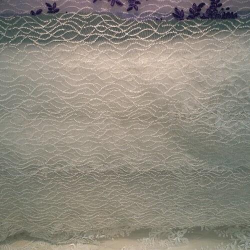 Ly001# offwhite lovely beads sequin best quality embroidery net tulle mesh lace for evening dress/sawing/wedding