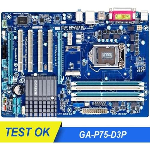 For GIGABYTE GA-P75-D3P Motherboard P75-D3P Socket LGA 1155 DDR3 For Intel B75 B75M Original Used Desktop ATX Mainboard