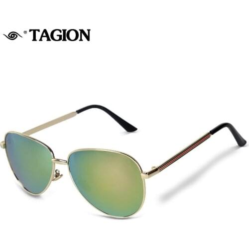 TAGION Alloy Frame Men Sunglasses Pilot Fashion Eyewear gafas de sol de los hombres 2758