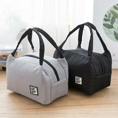 New Lunch Bags Portable Lunch Box Large Capacity Picnic Bags Insulation Refrigeration Box Solid Color Food Case Food Handbags
