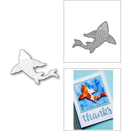 New 2021 Lucky Koi Fish Animal Metal Cutting Dies for DIY Scrapbooking Paper and Card Making Decorative Embossing Craft No Stamp