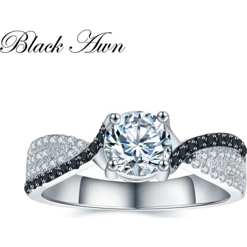 2020 New Anillos De Plata 925 De Classic 925 Sterling Silver Fine Jewelry Trendy Wedding Rings for Women Engagement Bague C013