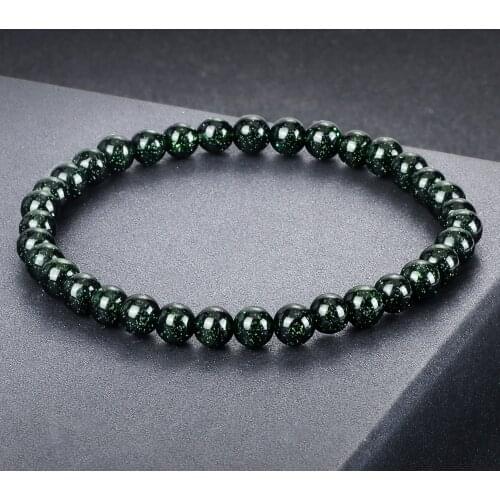 New 6MM Shiny Beads Bracelet Women Charm Elastic Rope Bracelets High Quality Natural Stone Couple Bangles Jewelry for Lover Gift