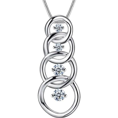 Wholesale Silver Plated Charm Jewelrys Necklace,free Shipping Fashion Jewelry Pendant Tetracyclic Object Inlaid Stone AN129