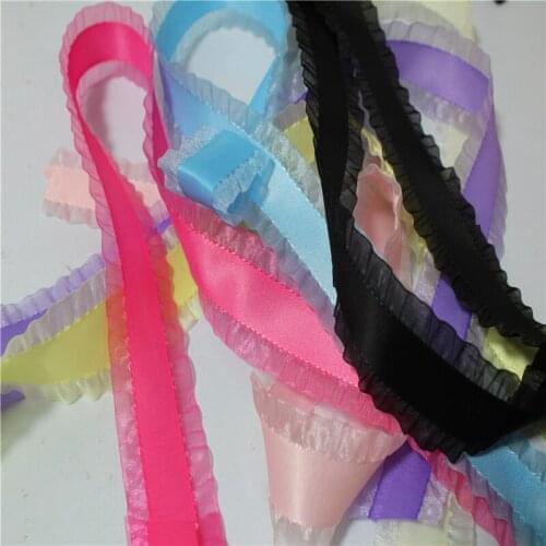 16 25 38 mm width polyester organza sheer edged Satin ribbon Garment Gift Accessories B014