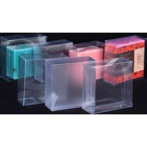 50pcs Handmade Soap Plastic Square Pvc/Pet Jewelry Box Air Cushion Box Refrigerator Sticker Box Transparent Frosted Gift Box