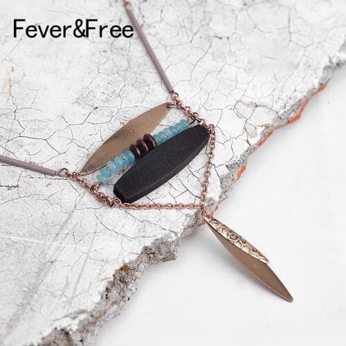 Fever&Free Most Popular Ethnic Long Necklace Pendant Boho Bronze Vintage Beads Collar Necklace Collier Femme Choker Jewelry Gift