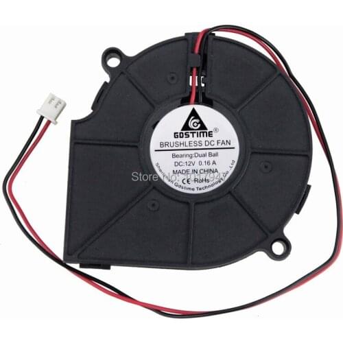 50 PCS lot Gdstime Ball Bearing 75mm x 15mm 2Pin 12V DC Brushless Blower Turbo Cooling Cooler Fan