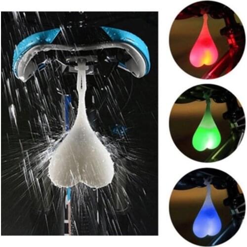 Bike Light Heart Shape Cycling Balls Tail Waterproof Silicone Bicycle Taillight Rear Lights Night Warning Led