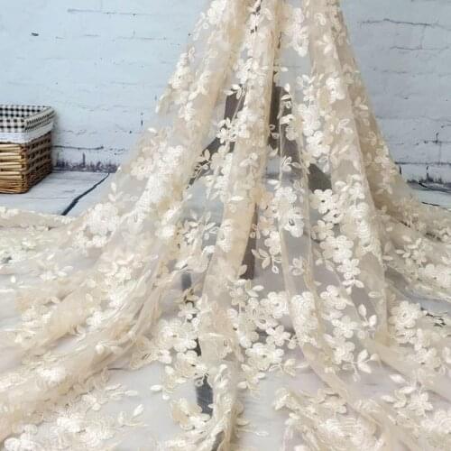 High-end Embroidery mesh tulle lace fabric 5yards Multi color flower pattern African Lace Fabrics wholesale for wedding party