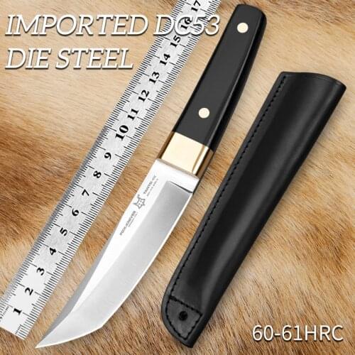 High hardness DC53 Knife Mikata Handle Fixed Knife Straight Knife Tactical Hunting Camping High quality EDC tools