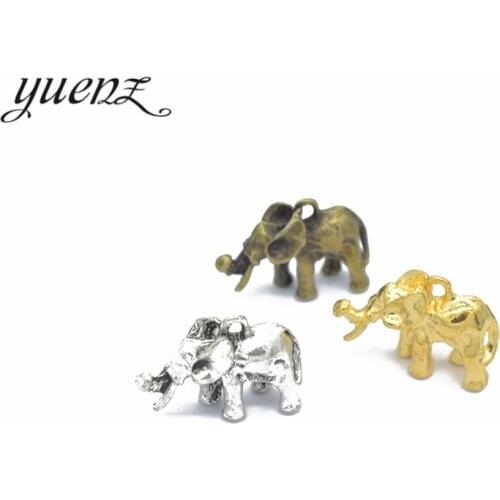 YuenZ 6pcs Elephant Charms Tibetan Silver Plated Bronze Pendants Antique Charm Jewelry Making DIY Handmade Craft 21*15mm D968