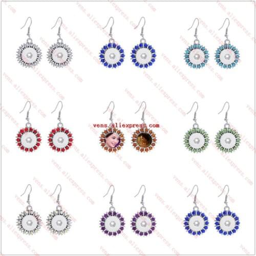 Sublimation blank dangle earrings button drop earring for women hot transfer printing jewelry printing size 10mm 15pair/lot